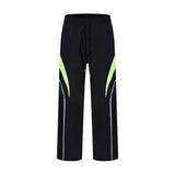 Men Sweatpants Stitching Contrast Color Charge Straight-Leg Pants Loose-Fitting Wide-Leg Trousers