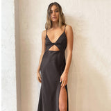 Corset Dress V-neck Brace Dress Hollow Split Dress Sexy