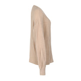 Women Knitted Sweater Fall Solid Color Pullover Sweater