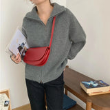 Women Knitwear Autumn and Winter Zipper Sweater Coat Loose Knitted Cardigan