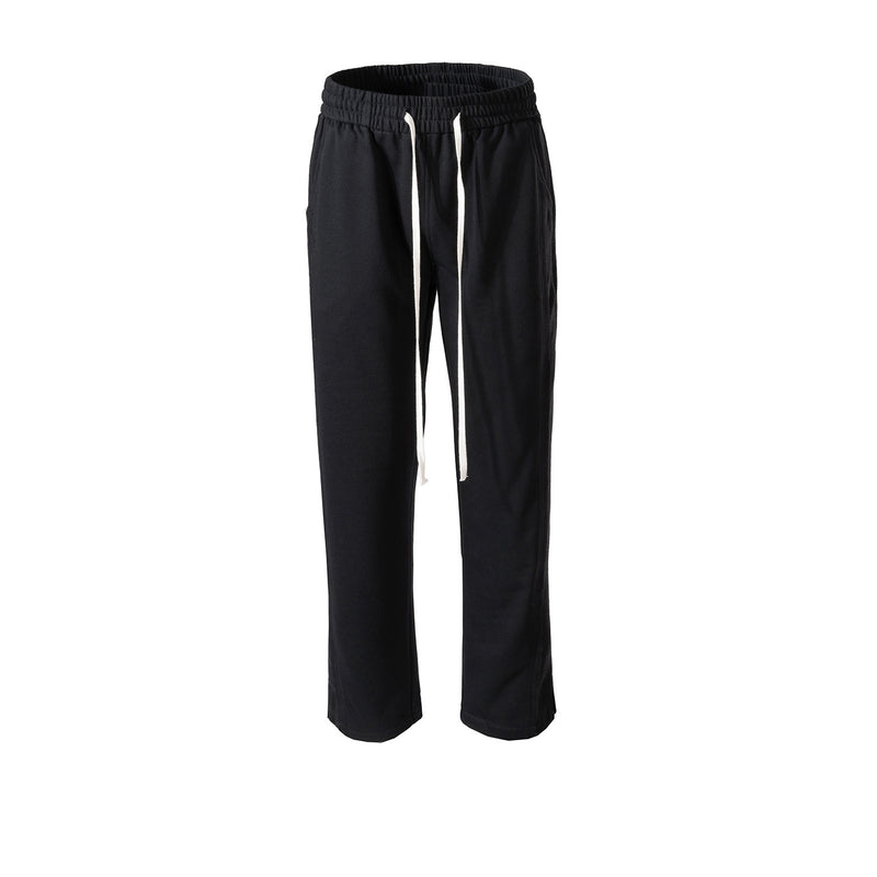 MIJKO Men's Vintage Pants MIJKO Forked Pants Men's and Women's Drawstring Terry Splicing Casual Pants