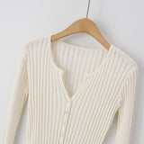 Women Sweater Knitwear V-neck Long-Sleeve Knitwear Spring and Autumn Thin Cardigan Sweater