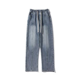 Men Jeans Summer Oversize Straight Loose Wide-Leg Pants