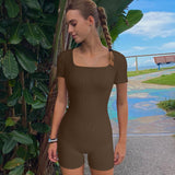 Women Jumpsuit Short-Sleeved Jumpsuit Sports Sexy Jumpsuit