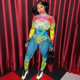 Women Jumpsuit Fall Slim Fit Zipper Turtleneck Long Sleeve Jumpsuit