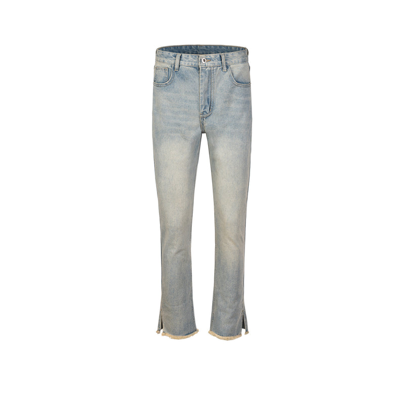 MIJKO Men Vintage Pants MIJKO Water Old Trousers Slim Trendy Men and Women