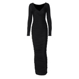 Women Dresse Sexy off-the-Shoulder Dress V-neck Formal Dress