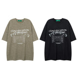 Men T Shirt Embroidered Distressed Short-Sleeved T-shirt