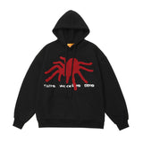 Men Hoodie Spider Flocking Embroidered Couple Hooded Sweater Men's and Women's Hip Hop Oversize Hoodie