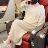 Women Knitwear Fall Winter Hooded Long Sweater Loose Sweater