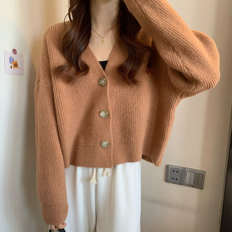 Women Knitwear Spring/Autumn V-neck Knitted Sweater Cardigan Coat