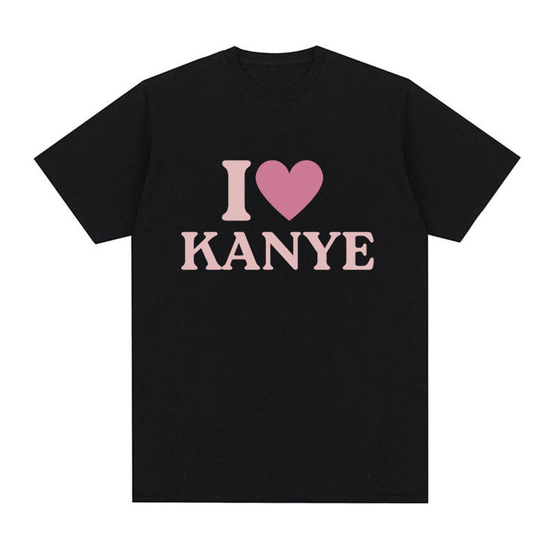I Heart Kanye West Letter Print T-shirt Men Fashion Vintage