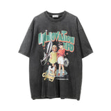 Men Vintage T-Shirt Character Printed round Neck Short Sleeve T-shirt