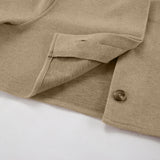 Women Trench Coat Woolen Coat O-neck Short Casual Loose Autumn Winter Retro