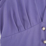 Women Dress Elegant Lantern Sleeve Chiffon Dress