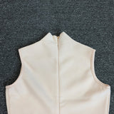 Women's Evening Dress Vest Dress Sleeveless Sheath Half Turtleneck Slim Fit Bandage One-Piece Dress Dress