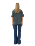 Pure cotton loose T-shirt with round neck and short sleeves