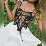 Women Dresses Backless Retro Fishbone Strap Sling (Cy0417)