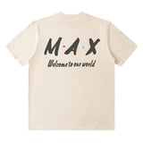 Men T Shirt Vintage Letter Print Casual Short Sleeve T-shirt