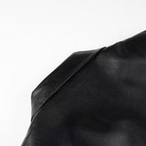 Women Coats Spring Faux Leather PU Black Long Trench Coat