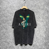Amiri T-shirt Washed and Worn Retro Short Sleeve T-shirt