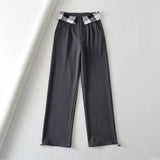 Women Sweatpants Retro Straight-Leg Pants Suit Pants