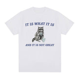 It Is What It Is and It Is Not Great T Shirt Funny Raccoon