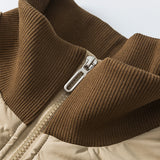 Unisex Winter Cotton Coat Letter Embroidered Stand Collar Cotton-Padded Clothes Vintage Gourd Cotton-Padded Clothes