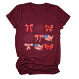 Summer T-shirt print picture bow fashion short sleeve
