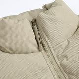 Unisex Winter Cotton Coat Stand Collar down Vest Retro Warm Sleeveless Top