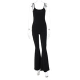 Women Jumpsuit Spring Sexy U Collar Backless Suspender Jumpsuit (Hawthaw0412)