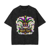 Mardi Gras Carnival, washed and made old vintage short-sleeved T-shirts