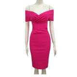 Women Dresses Bandage One-Piece Dress Stretch Sexy off-the-Shoulder Party Dress (Ont0408)