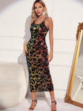 Women Evening Gown Sexy Sling Vintage Party Sequins Dress