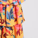Women Dresses Spring Retro Printing Slip Dress Long Dress (Qymy0409)