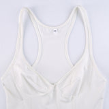 Women Jumpsuit Summer V-neck Jumpsuit Sleeveless T-shirt Top