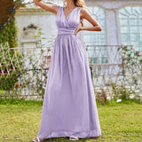 Women Evening Gown Sexy Backless Green Chiffon Dress Maxi Dress