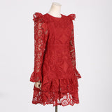 Women Dresses Spring Lace Embroidery Dress (Qymy0409)