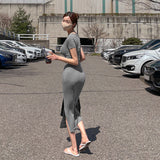 Women Dresses Square Collar Hip Skirt Long Skirt Split Dress
