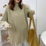 Women Knitted Pullover Turtleneck Autumn and Winter Loose Knitwear Top