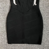 Women's Evening Dress Bandage Dress Sling Tassel Rhinestone Slim Fit Sheath Bandage One-Piece Dress