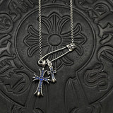 Chrome Hearts Necklace Vintage Double Cross Pin Male and Female Collarbone Chain
