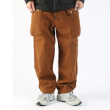 Men Sweatpants Thickened Multi-Pocket Loose Wide-Leg Overalls