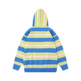 Unisex Sweater Autumn Striped Hooded Stitching Sweater