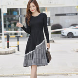 Women Maxi Dress Autumn and Winter round Neck Knitted Dress Dress