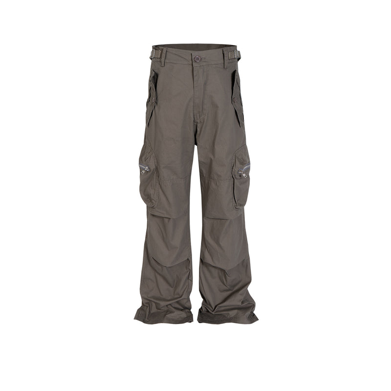 MIJKO Mens Vintage Pants Multi-pocket Casual Pants