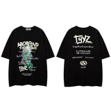 Men T Shirt Vintage Printed round Neck Short Sleeve T-shirt