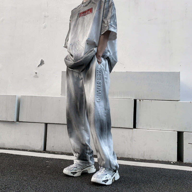 Women Sweatpants Loose Straight Sweatpants Vintage Sports Trousers Men