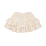 Women Skirt Lace Pettiskirt Solid Color Double Layer Cake Skirt