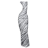 Women Dresses Summer Sexy Mesh Sleeveless Slim Fit Dress